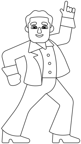 Man Dancing Emoji Coloring Page